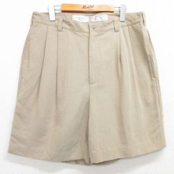 W34★古着 IZOD ショート パンツ ショーツ メンズ ベージュ カーキ 25apr02 中古 ボトムス 短パン ショーパン ハーフ