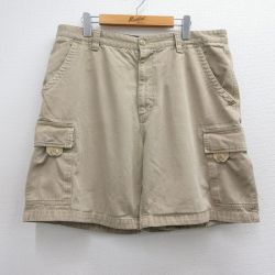 W38★古着 ショート カーゴ パンツ ショーツ メンズ 90年代 90s ベージュ カーキ 25apr03 中古 ボトムス 短パン ショーパン
