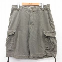 W34★古着 アリゾナジーンズ ショート カーゴ パンツ ショーツ メンズ コットン 茶 ブラウン 25apr03 中古 ボトムス 短パン ショーパン