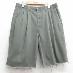 W35★古着 ドッカーズ ショート チノ パンツ チノパン メンズ コットン 濃緑 グリーン 25apr03 中古 ボトムス 短パン ショーパン