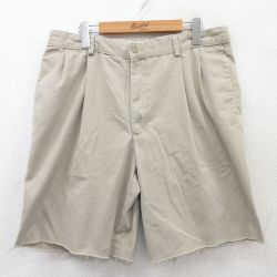 【50%OFF】W36★古着 エディーバウアー ショート チノ パンツ チノパン ショーツ メンズ 00年代 00s コットン 薄ベージュ カーキ 【spe】 25apr04 中古 ボトムス 短パン ショーパン