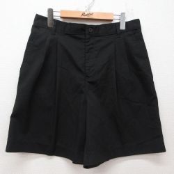 W33★古着 ショート パンツ ショーツ メンズ 黒 ブラック 25apr04 中古 ボトムス 短パン ショーパン ハーフ