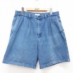 W34★古着 ドッカーズ ショート パンツ ショーツ メンズ コットン 紺 ネイビー デニム 【spe】 25apr04 中古 ボトムス 短パン ショーパン ハーフ