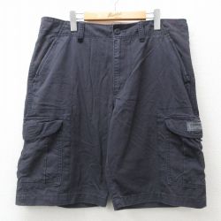 W39★古着 ユニオンベイ ショート カーゴ パンツ ショーツ メンズ コットン 紺 ネイビー 25apr04 中古 ボトムス 短パン ショーパン