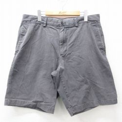 W37★古着 バナナリパブリック BANANA REPUBLIC ブランド ショート チノ パンツ チノパン ショーツ メンズ 00年代 00s コットン 濃グレー 25apr04 中古 ボトムス 短パン ショーパン
