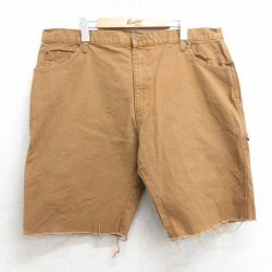 W40★古着 ディッキーズ Dickies ショート ペインター パンツ ショーツ メンズ ダック地 大きいサイズ 茶系 ブラウン 【spe】 25apr04 中古 ボトムス 短パン ショーパン