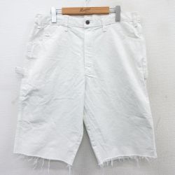 W36★古着 ディッキーズ Dickies ショート ペインター パンツ ショーツ メンズ PPG 白 ホワイト 25apr05 中古 ボトムス 短パン ショーパン