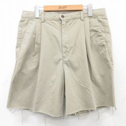 【50%OFF】W35★古着 ドッカーズ ショート チノ パンツ チノパン ショーツ メンズ 00年代 00s コットン ベージュ カーキ 25apr05 中古 ボトムス 短パン ショーパン