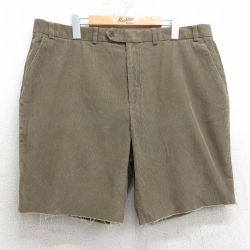 W39★古着 ラルフローレン Ralph Lauren ブランド ショート コーデュロイ パンツ メンズ 大きいサイズ コットン 茶 ブラウン 25apr05 中古 ボトムス 短パン ショーパン