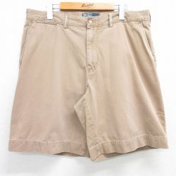 W36★古着 ラルフローレン Ralph Lauren ブランド ショート チノ パンツ チノパン ショーツ メンズ 90年代 90s ワンポイントロゴ PROSPECT コットン 茶 ブラウン 25apr05 中古 ボトムス 短パン ショーパン