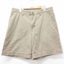 W38★古着 コロンビア COLUMBIA ショート パンツ ショーツ メンズ コットン ベージュ カーキ 25apr05 中古 ボトムス 短パン ショーパン ハーフ
