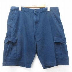 W37★古着 ショート カーゴ パンツ ショーツ メンズ 紺 ネイビー 25apr05 中古 ボトムス 短パン ショーパン