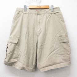 【50%OFF】W35★古着 ショート カーゴ パンツ ショーツ メンズ 00年代 00s コットン ベージュ カーキ 25apr05 中古 ボトムス 短パン ショーパン