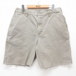 【50%OFF】W34★古着 カーハート Carhartt ショート ペインター パンツ ショーツ メンズ ダック地 コットン ベージュ カーキ 25apr05 中古 ボトムス 短パン ショーパン