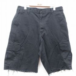 W34★古着 ショート カーゴ パンツ ショーツ メンズ トヨタ TOYOTA 黒 ブラック 25apr05 中古 ボトムス 短パン ショーパン