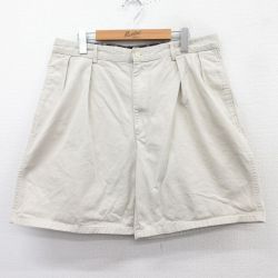 W35★古着 ラルフローレン Ralph Lauren ブランド ショート チノ パンツ チノパン ショーツ メンズ 90年代 90s ワンポイントロゴ コットン ベージュ カーキ 25apr07 中古 ボトムス 短パン ショーパン