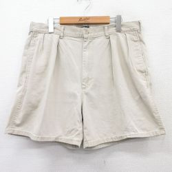 W35★古着 ラルフローレン Ralph Lauren ブランド ショート チノ パンツ チノパン ショーツ メンズ 90年代 90s コットン USA製 ベージュ カーキ 【spe】 25apr07 中古 ボトムス 短パン ショーパン
