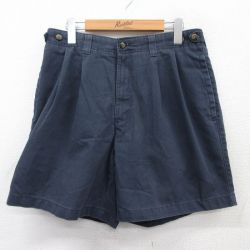 W31★古着 ドッカーズ ショート パンツ ショーツ メンズ ダック地 コットン 紺 ネイビー 25apr07 中古 ボトムス 短パン ショーパン ハーフ