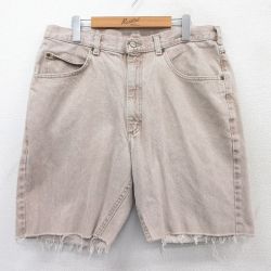 【50%OFF】W35★古着 エルエルビーン LLBEAN ショート パンツ ショーツ メンズ 90年代 90s ベージュ カーキ 25apr07 中古 ボトムス 短パン ショーパン ハーフ