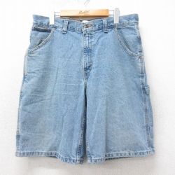 W35★古着 FADED GLORY ショート ペインター パンツ ショーツ メンズ コットン 紺 ネイビー デニム 25apr07 中古 ボトムス 短パン ショーパン