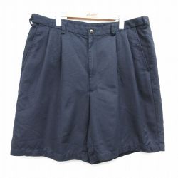 W37★古着 HAGGAR ショート パンツ ショーツ メンズ 紺 ネイビー 25apr08 中古 ボトムス 短パン ショーパン ハーフ