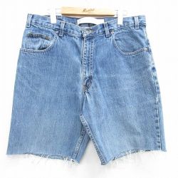 【50%OFF】W35★古着 アリゾナジーンズ ショート パンツ ショーツ メンズ 紺 ネイビー デニム 25apr08 中古 ボトムス 短パン ショーパン ハーフ