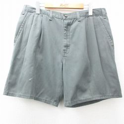 【50%OFF】W34★古着 ショート パンツ ショーツ メンズ 00年代 00s コットン カナダ製 濃緑 グリーン 25apr08 中古 ボトムス 短パン ショーパン ハーフ