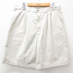 W33★古着 ピューリタン ショート パンツ ショーツ メンズ 00年代 00s 薄ベージュ カーキ 25apr08 中古 ボトムス 短パン ショーパン ハーフ