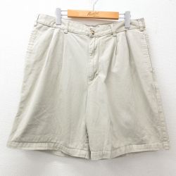 【50%OFF】W34★古着 オールドネイビー OLD NAVY ショート パンツ ショーツ メンズ 00年代 00s コットン 薄ベージュ カーキ 25apr08 中古 ボトムス 短パン ショーパン ハーフ