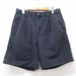 W34★古着 バナナリパブリック BANANA REPUBLIC ショート チノ パンツ チノパン ショーツ メンズ コットン 紺 ネイビー 25apr09 中古 ボトムス 短パン ショーパン