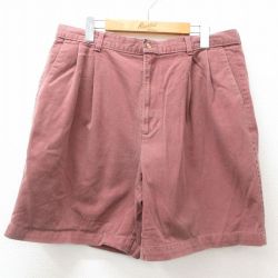 W36★古着 HAGGAR ショート パンツ ショーツ メンズ コットン エンジ系 25apr09 中古 ボトムス 短パン ショーパン ハーフ