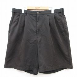 W38★古着 HAGGAR ショート チノ パンツ チノパン ショーツ メンズ 黒 ブラック 25apr10 中古 ボトムス 短パン ショーパン