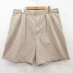W38★古着 ラルフローレン Ralph Lauren ブランド ショート チノ パンツ チノパン ショーツ メンズ 90年代 90s コットン USA製 ベージュ カーキ 【spe】 25apr10 中古 ボトムス 短パン ショーパン