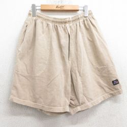 W33★古着 ショート スウェット パンツ ショーツ メンズ 90年代 90s Outersport USA製 ベージュ カーキ 25apr11 中古 ボトムス 短パン ショーパン
