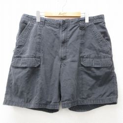 W36★古着 ラングラー Wrangler ショート ブッシュ パンツ ショーツ メンズ コットン 黒 ブラック 25apr14 中古 ボトムス 短パン ショーパン