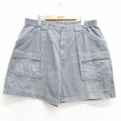 W34★古着 ショート ブッシュ パンツ ショーツ メンズ コットン グレー 25apr16 中古 ボトムス 短パン ショーパン