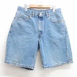【50%OFF】W31★古着 リーバイス Levis 550 ショート パンツ ショーツ メンズ 90年代 90s コットン カナダ製 紺 ネイビー デニム 【spe】 25apr16 中古 ボトムス 短パン ショーパン ハーフ