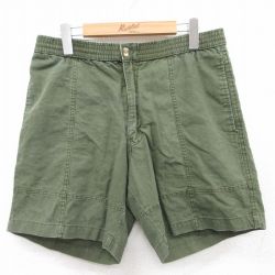 【50%OFF】W28★古着 ショート パンツ ショーツ メンズ 緑 グリーン 25apr17 中古 ボトムス 短パン ショーパン ハーフ