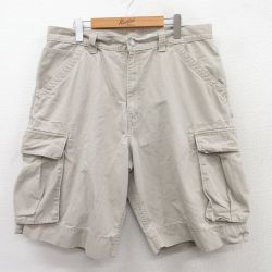 W36★古着 リーバイス Levis ショート カーゴ パンツ ショーツ メンズ コットン ベージュ カーキ 25apr17 中古 ボトムス 短パン ショーパン
