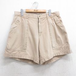 W36★古着 ショート パンツ メンズ 90年代 90s コットン ベージュ カーキ 25apr18 中古 ボトムス 短パン ショーパン ハーフ