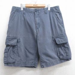 W38★古着 オールドネイビー OLD NAVY ショート カーゴ パンツ メンズ コットン 濃グレー 25apr18 中古 ボトムス 短パン ショーパン