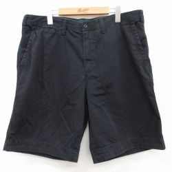 W36★古着 ラルフローレン Ralph Lauren ブランド ショート パンツ ショーツ メンズ ワンポイントロゴ コットン 黒 ブラック 25apr18 中古 ボトムス 短パン ショーパン ハーフ