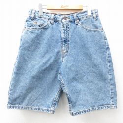 W33★古着 リーバイス Levis 550 ショート パンツ ショーツ メンズ 00年代 00s 紺 ネイビー デニム 25apr19 中古 ボトムス 短パン ショーパン ハーフ