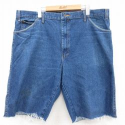 【50%OFF】W40★古着 ディッキーズ Dickies ショート パンツ ショーツ メンズ ヒゲ 大きいサイズ コットン 紺 ネイビー デニム 25apr23 中古 ボトムス 短パン ショーパン ハーフ