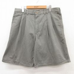 W36★古着 リー Lee ショート パンツ ショーツ メンズ 90年代 90s コットン USA製 グレー 25apr23 中古 ボトムス 短パン ショーパン ハーフ