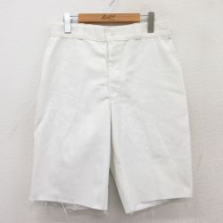 W32★古着 ショート パンツ ショーツ メンズ 90年代 90s USA製 白 ホワイト 25apr23 中古 ボトムス 短パン ショーパン ハーフ
