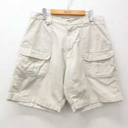 【50%OFF】W36★古着 ショート ブッシュ パンツ ショーツ メンズ コットン ベージュ カーキ 25apr26 中古 ボトムス 短パン ショーパン
