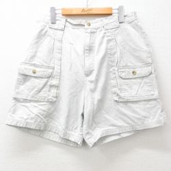 W36★古着 ショート ブッシュ パンツ ショーツ メンズ コットン 薄グレー 25apr26 中古 ボトムス 短パン ショーパン