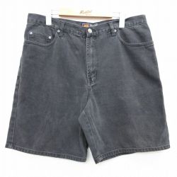 W36★古着 ルート66 ショート パンツ ショーツ メンズ 00年代 00s コットン 黒 ブラック デニム 25apr26 中古 ボトムス 短パン ショーパン ハーフ