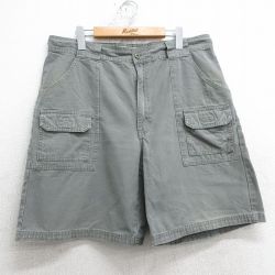 【20%OFF】W36★古着 カベラス ショート ブッシュ パンツ ショーツ メンズ ダック地 コットン グレー 25apr26 中古 ボトムス 短パン ショーパン